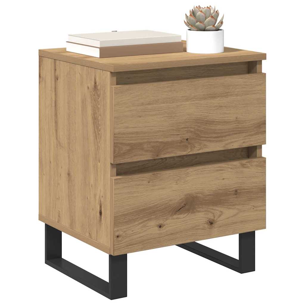 Bedside Cabinet with Drawer 2 pcs Artisan oak 40 x 35 x 50 cm